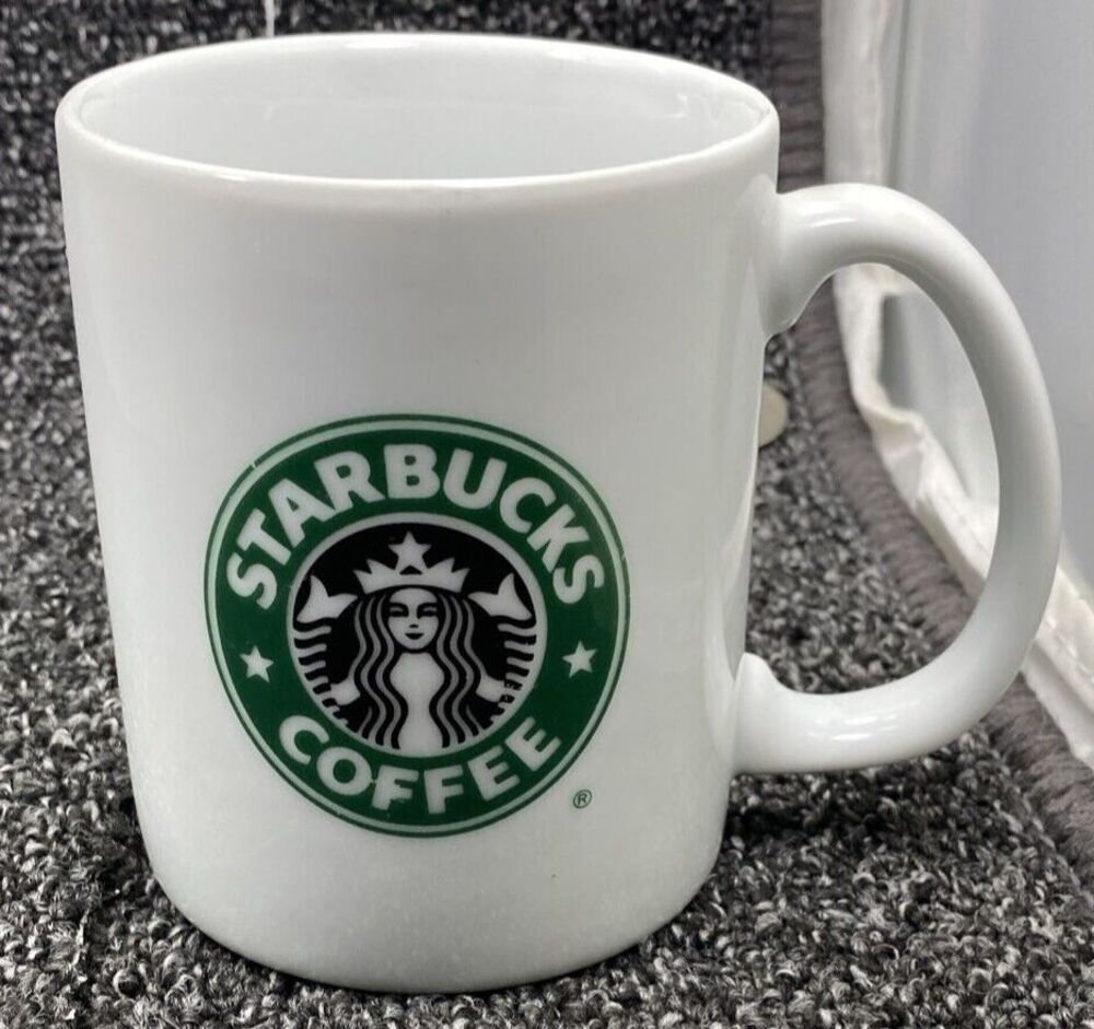 Starbucks Coffee Mug Classic Green Mermaid Siren Logo White Ceramic Vintage 12oz